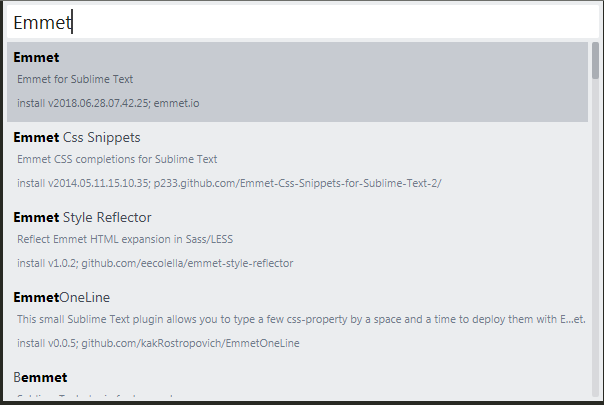 搜索插件 Emmet